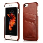 iCARER Etui Skórzane iPhone 6S 6 brązowe