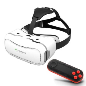 Gogle VR SHINECON 2.0 3D z kontrolerem białe