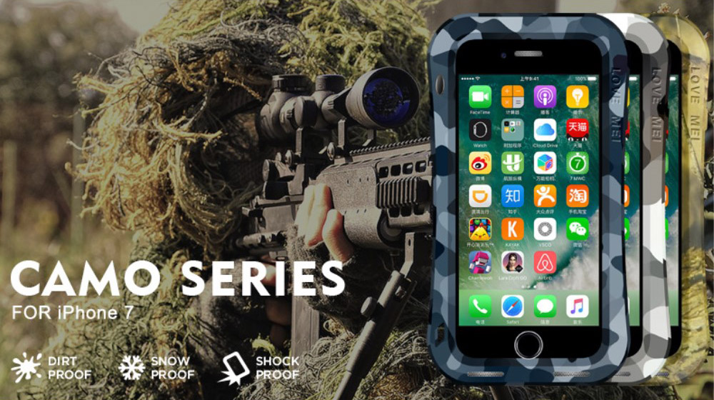 Pancerne etui LOVE MEI do iPhone 7 Camo