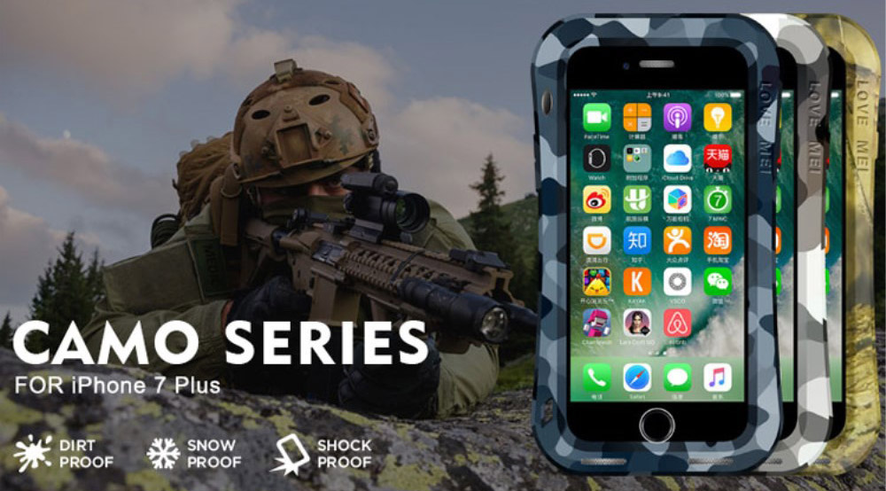 Pancerne etui LOVE MEI do iPhone 7 Plus Camo Series